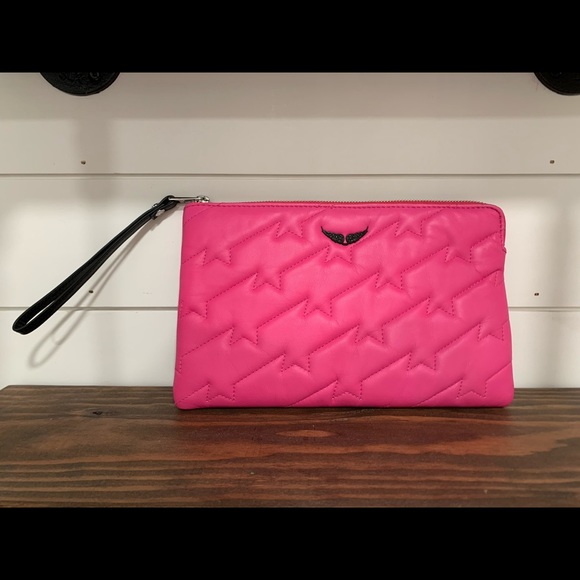 Zadig & Voltaire Uma Zv Pink Wristlet - Picture 1 of 8